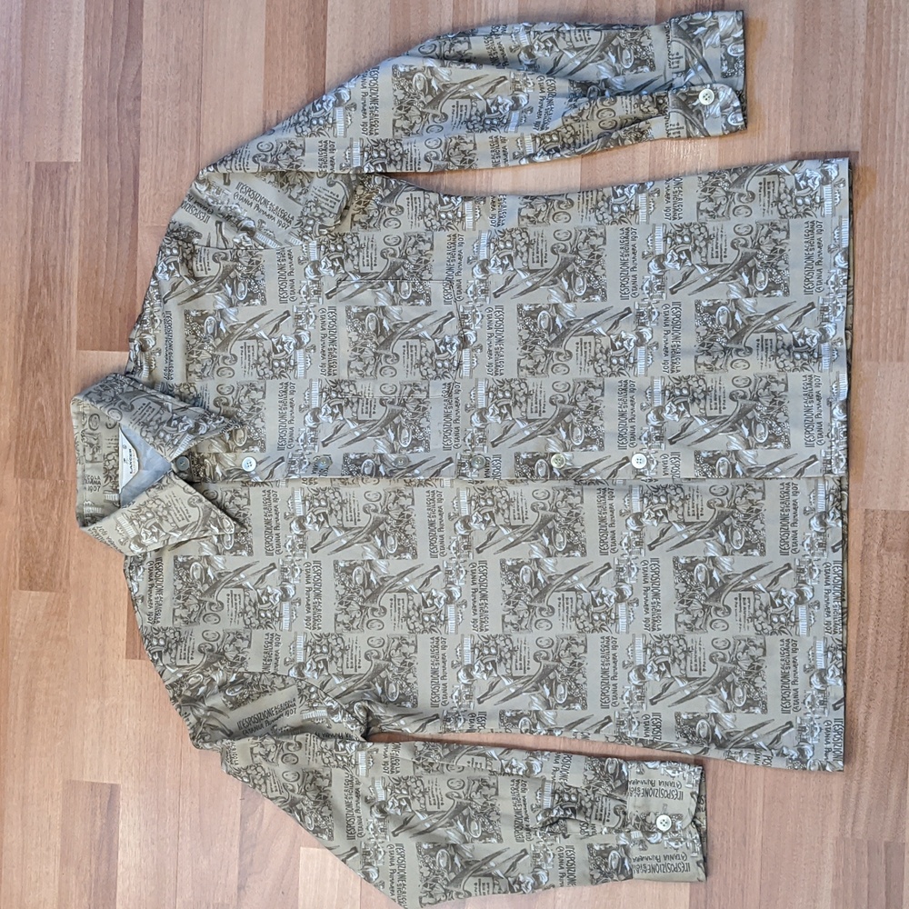 Vintage Lancer California italian patterned button front shirt